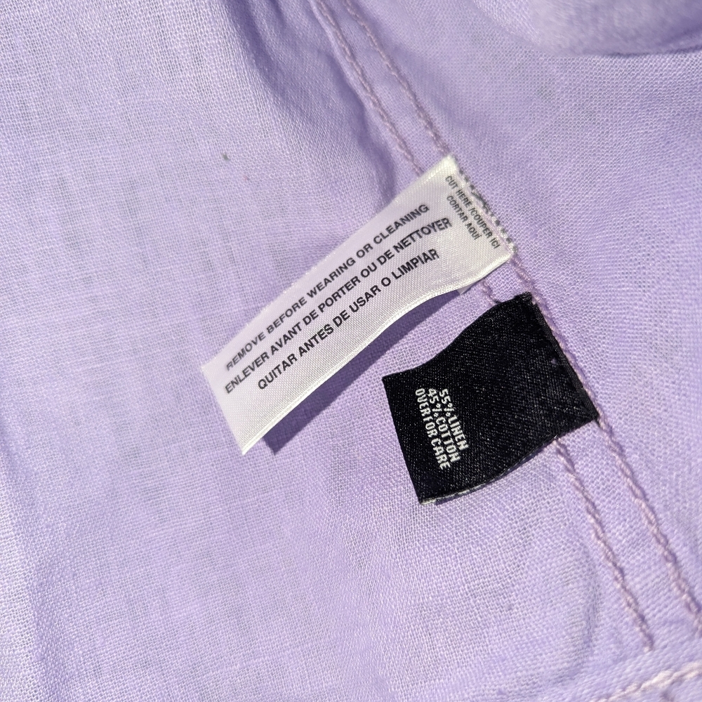 L Relativity Purple Linen Blend Button Front Jack… - image 4